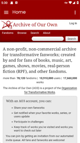 AO3阅读器 - 便捷访问Archive of Our Own同人小说 Hero图